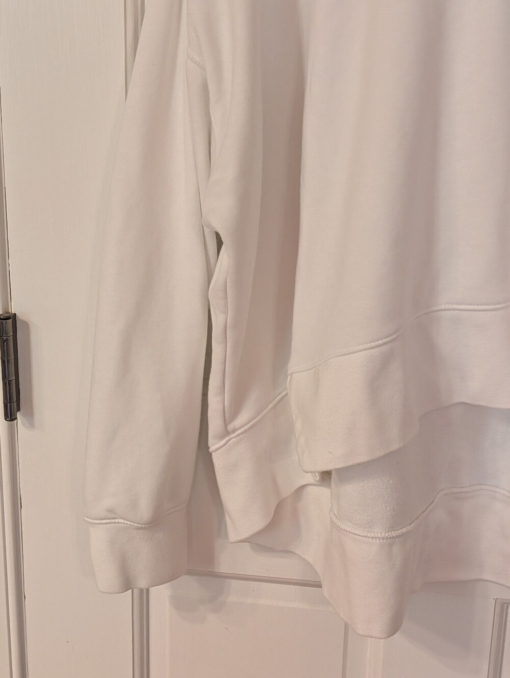 Nike Women's Essential Fleece White Cropped Hoodie High Low Hem Size XXL - Picture 4 of 8